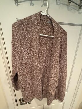 Dusan Cashmere Open Front Cardigan Taupe Heather One Size 100% Cashmere